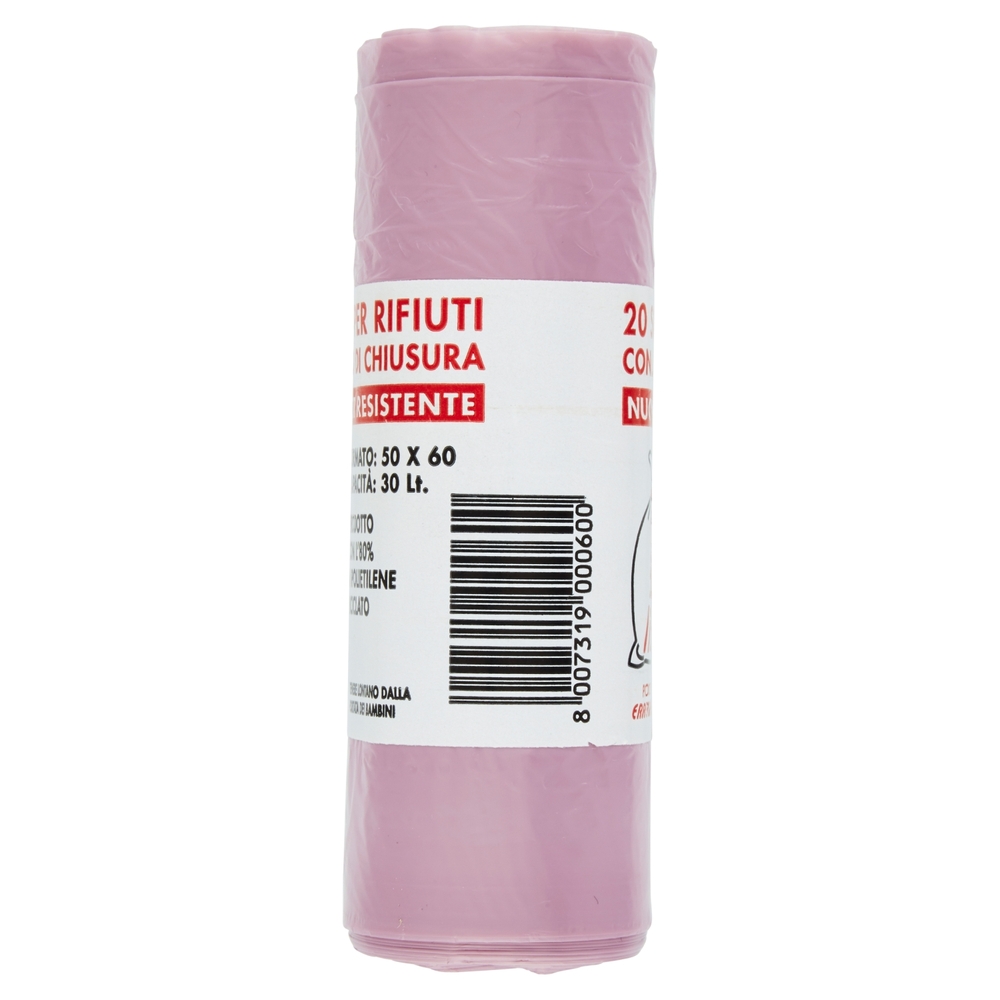 Sacchi per Rifiuti con Laccetto di Chiusura 30 litri 20 pz